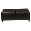 Lanister Medium Storage Ottoman - Brown - Christopher Knight Home: Upholstered Rectangular Bench, 48" Wide - 2 of 4
