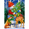 Woodland Snowman Christmas House Flag Deer Fox Bunny 28" x 40" Briarwood Lane - 3 of 4