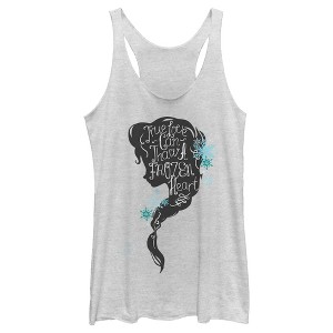 Women's Frozen Love Thaws Heart Racerback Tank Top - 1 of 3