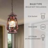 Ludomide Rustic Ceiling Light Fixture Vintage Lantern Pendant Light Outdoor Hanging Lighting with Glass Shade for Porch Farmhouse Patios D7 x H15 - 4 of 4