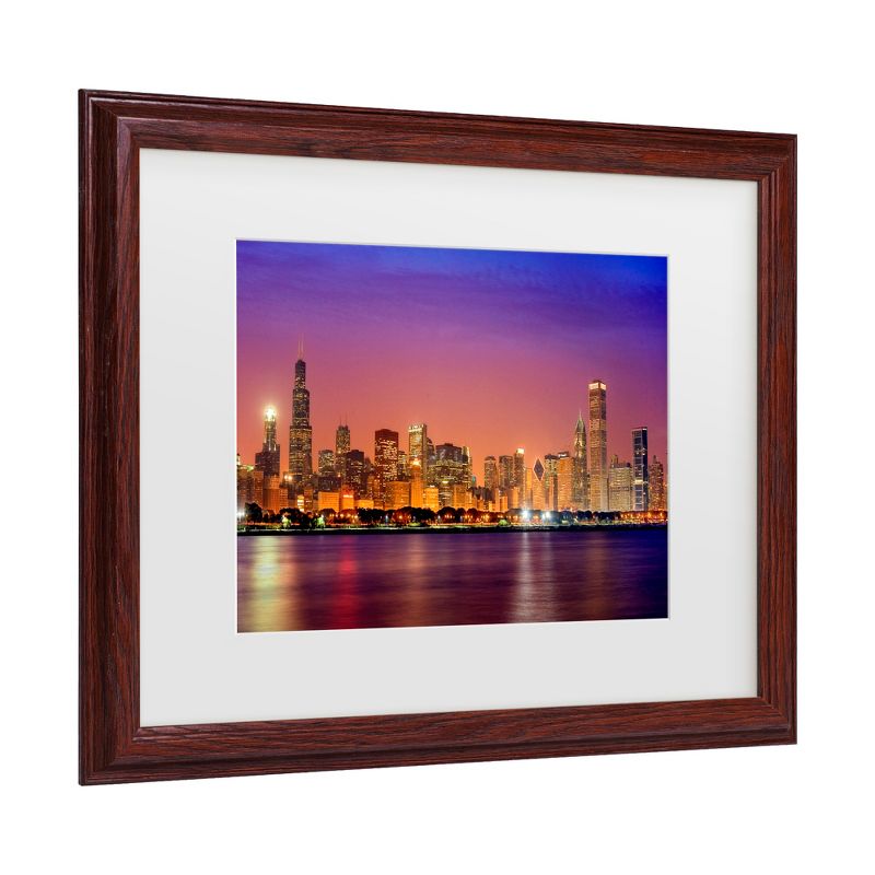 Trademark Fine Art -Mike Jones Photo 'Chicago Dusk full skyline' Matted Framed Art, 1 of 4