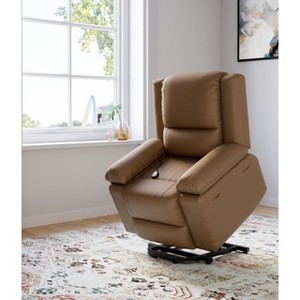Leather Power Lift Recliner , Wide 21.2" Seat Width Recliner Chairs with Pockets for Living Room CF8013 - 1 of 4