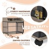 CAVINAS 44" Dog House for Large Medium Dogs,Wooden Dog Crate with Lockable Wheels,Dog Kennel with Double Layer Storage for Indoor - 4 of 4