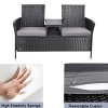 Aghana Digitals Indoor Outdoor Loveseat with Storage Coffee Table, PE Rattan 2-Seat Bench with - 3 of 3