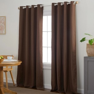 TOWN & COUNTRY BASICS Bertram Solid Linen Texture Indoor Curtains - 1 of 4