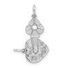 Black Bow Jewelry 14k White Gold Key and Heart Set of 2 Charm or Pendants, 23mm - 3 of 4