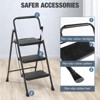 3 Non-slip step ladder, quick folding steel ladder Sturdy metal supported household tools for home/office work at altitude, portable step tools - 4 of 4