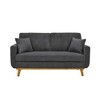 Lycvki Mid-Century 2-Seater Corduroy Upholstered Sofa with Solid Wood Legs - 4 of 4