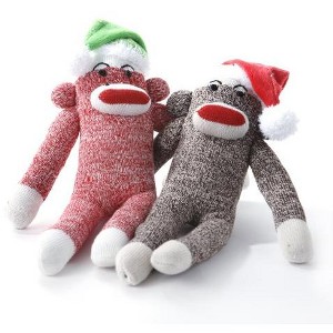 Multipet Holiday Red Original Sock Pal Monkey Plush Filled Dog Toy with Santa Hat - 1 of 1