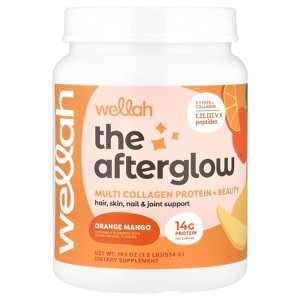 Wellah The Afterglow, Multi Collagen Protein + Beauty, Orange Mango, 1.2 lb (534 g) - 1 of 3