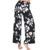 Women's Flower Printed Palazzo Pants - White Mark - 3 of 3