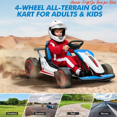 for Kids, Electric Ride On Drift Kart with 200W*2 Powerful Motors, 24V Go Kart  Large Battery, 8.1MPH High Speed, Music