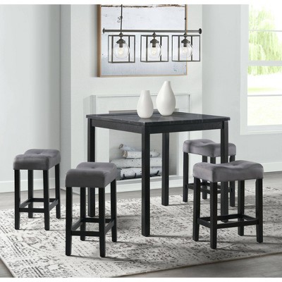 5pc Zaid Counter Dining Set Black - Picket House Furnishings