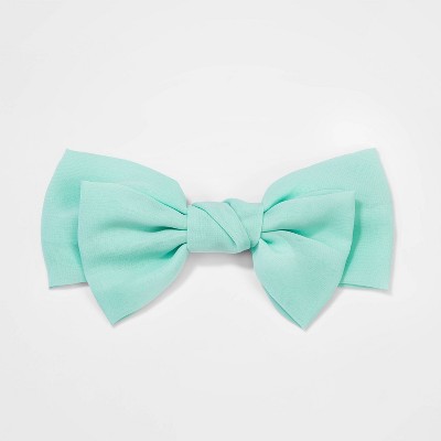 Girls' Chiffon Bow Barrette Hair Clip And Pin - Cat & Jack™ Mint