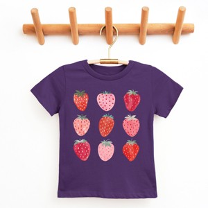 The Juniper Shop Strawberry Watercolor Chart Youth Short Sleeve Tee - L - Purple - 1 of 4