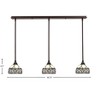 Toltec Lighting Any 3 - Light Chandelier in  Dark Granite with 7" Royal Merlot Art Glass Shade - 2 of 2