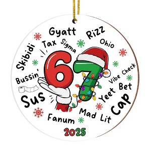 67 Meme Funny Christmas Ornaments 2025, 6 7 Ornament, Santa Ornaments for Christmas Tree - 1 of 4