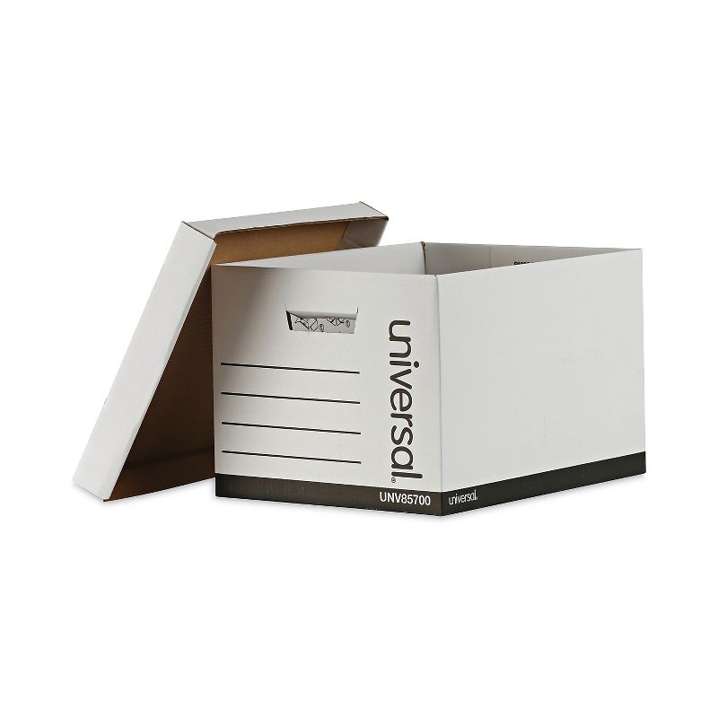 Universal Extra-Strength Storage Box w/Lid Letter/Legal 12 x 15 x 10 White 12/Carton 85700, 2 of 7