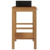 vidaXL Bathroom Vanity Cabinet Solid Teak with Sink Marble Black - 4 of 4