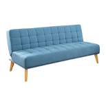 Carlie Mid Century Tufted Fabric Convertible Sofa Futon Blue - Abbyson Living