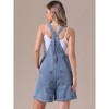 INSPIRE CHIC Women's Denim Overall Casual Outfits Adjustable Strap Bib Romper Jean Shorts 2 Packs - 4 of 4