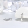 Curve Bar Earringsfor Women Ear Wrap Sterling Silver Cz Ginger Lyne Collection - 3 of 4