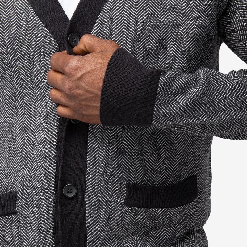 X RAY Men's Herringbone Cardigan Sweater, 5 of 6