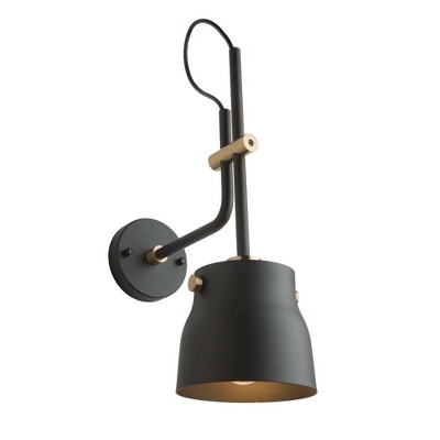 Artcraft Lighting Euro Industrial 1 - Light Sconce in  Matte Black/Harvest Brass