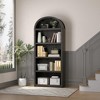 71" Tall Arched Bookshelf,Bookcase with Storage,Mid-Century Modern 5-Tier Bookshelf with Door, for Living Room,Kitchen,Home Office - 2 of 4