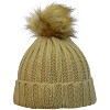 Winter Beanie Ski Warm Knitted Hat Cap With Pom Pom Faux Fur For Ladies Women - Terra - 2 of 3
