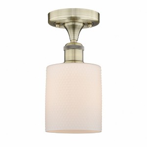 Cobbleskill - 1 Light Semi-Flush Mount In Art Deco Style-9.75 Inches Tall and 5 Inches Wide - 1 of 1