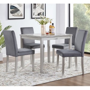 NicBex Set of 4 Mid Century Farmhouse Armless Dining Chairs with Padded Seat,Upholstered Side Chairs for Dining Room,Kitchen,Restaurant - 1 of 4