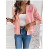 Sweaters for Women Oversized Y2k Cardigan Long Sleeve V-Neck Button Crochet Flower Knit Womens Clothes - 3 of 4