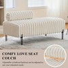 QingMoon 49.6" Window Ottoman Footrest, End of Bed Bench, Mini Loveseat Sofa with Adjustable Back and Double Pole Metal Leg for Living Room - 3 of 4