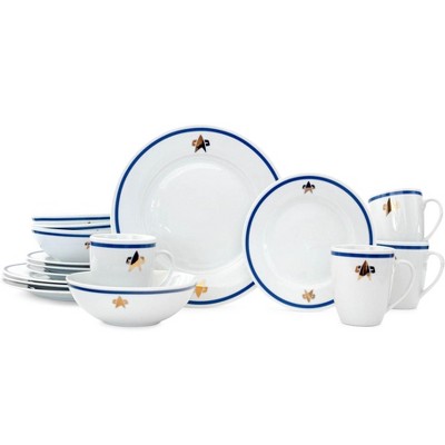 Robe Factory LLC Star Trek: The Next Generation Dinnerware Sets | 16-Piece Ceramic Dinner Set