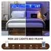 COMHOMA Metal Bed Frame with 2 Storage Drawers,  Power Outlets, 2-Tier Storage Headboard, LED Lighting - 3 of 4