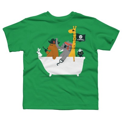 Boy's Design By Humans The pirate ship By radiomode T-Shirt
