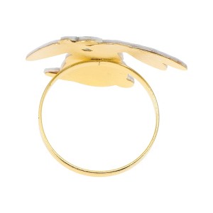 Unique Bargains Napkin Rings Stainless Steel Fabric Brown Blue 1 Pc - 1 of 3