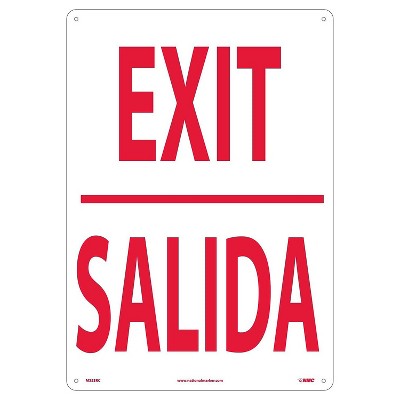 National Marker Exit (bilingual) 20x14 Rigid Plastic Notice Sign M353rc ...
