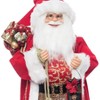 Season's Designs 24" Red and Gold Standing Santa with Bell Hanging Figurine Christmas Indoor Decor for Mantel and Tabletop Plastic - 3 of 4
