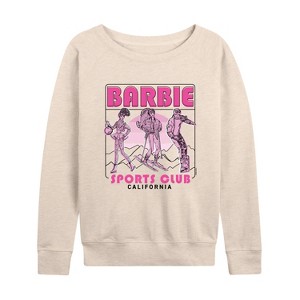 Women's - Barbie - Sports Club Lightweight French Terry Wide Neck Long Sleeve Shirt - 1 of 4
