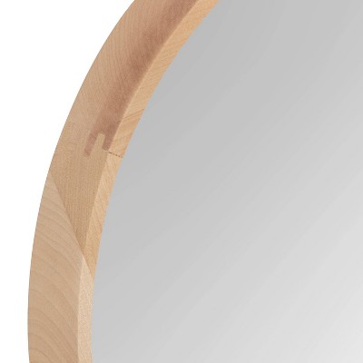 Uldrich Natural Brown 27'' Round Wood Decorative Wall Mirror