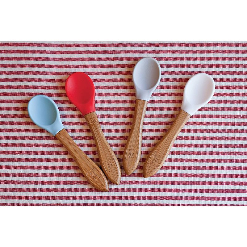 4pk Bamboo and Silicone Kid Spoons - Red Rover, 4 of 10