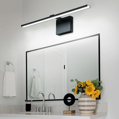 LLHZSY 23 5/8" Minimalist Linear LED Vanity Light Dimmable Wall Sconce Light Bar - Black/Black and Gold/Gold- 6000K