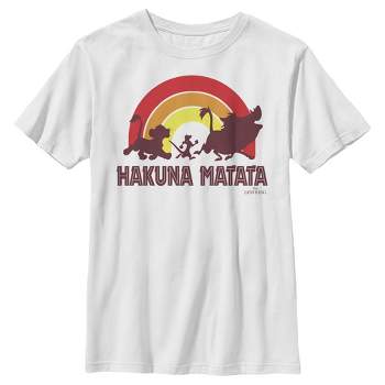 Boy's Lion King Hakuna Matata Boxes T-shirt - White - Medium : Target