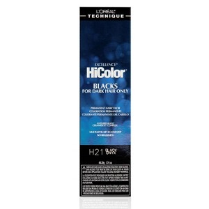 L'oreal Tecnique HiColor Blacks for Dark Hair Only (#H21 BLACK ONYX) Loreal HighColor Permanent Dye High Color - 1 of 2