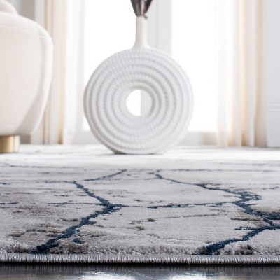 Sapphire Swirl 6'7" Square Synthetic Easy-Care Area Rug