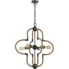 Cal Lighting 60W x 4 Tahoka Metal Chandelier with Burlap Wrapped Frame - 3 of 4