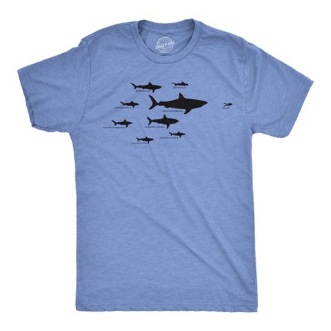 Crazy Dog T-Shirts, Inc. Kids' Shark Hierarchy T Shirt Funny Youth Sharks Shirt I Love Sharks Tee - Crazy Dog Youth T Shirt For Summer Light Blue XL