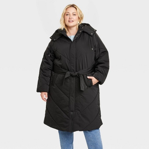 Longline puffer coat women's hot sale